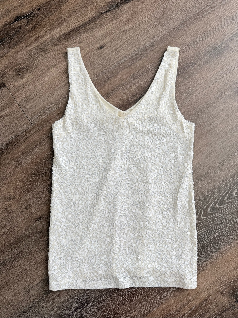 J. Crew Ivory Sequin Tank